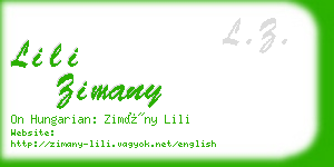 lili zimany business card